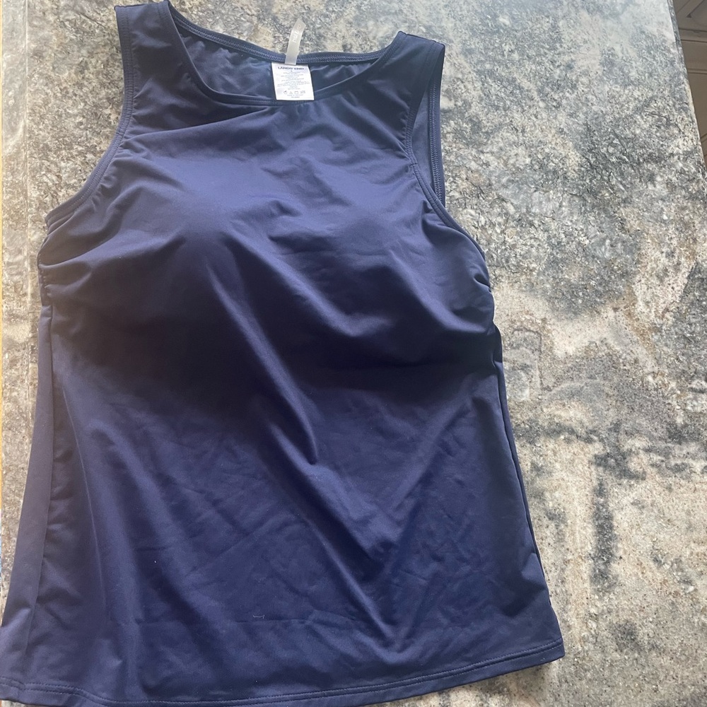 Lands end swim top 8 built in bra! EUC!!  Navy Top